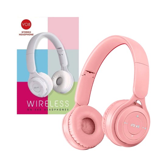 Wireless Headphones Y08 Pink